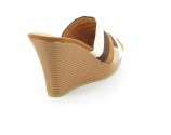 Damenschuhe Plateauschuhe Pantoletten in �bergr�sse Braun