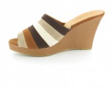 Damenschuhe Plateauschuhe Pantoletten in �bergr�sse Braun