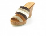 Damenschuhe Plateauschuhe Pantoletten in �bergr�sse Braun