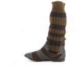 XXL Damen Trend Stiefel Schuhe Strickeinsatz in Übergröße Braun XXL Damen Trend Stiefel Schuhe Strickeinsatz in Übergröße Braun