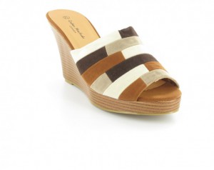 Damenschuhe Plateauschuhe Pantoletten in �bergr�sse Braun