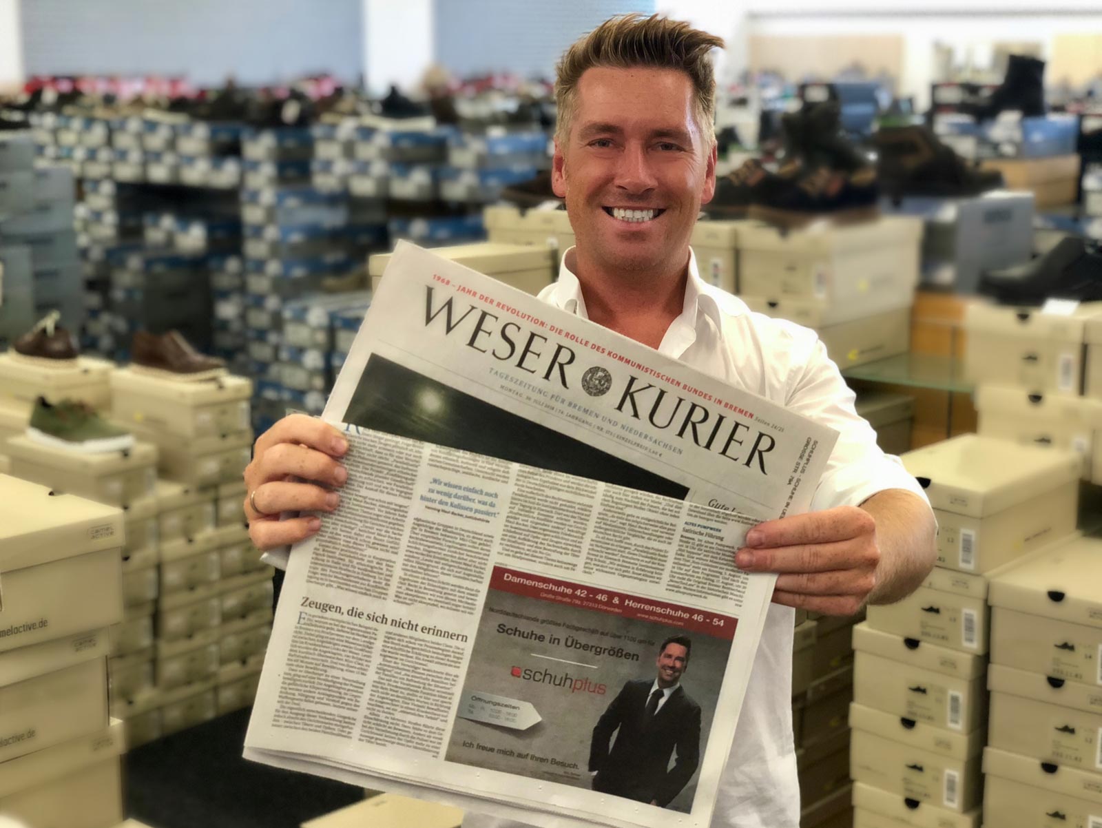 schuhplus - Schuhe in Übergrößen - ab sofort werblich im WESER KURIER (Bremen) aktiv