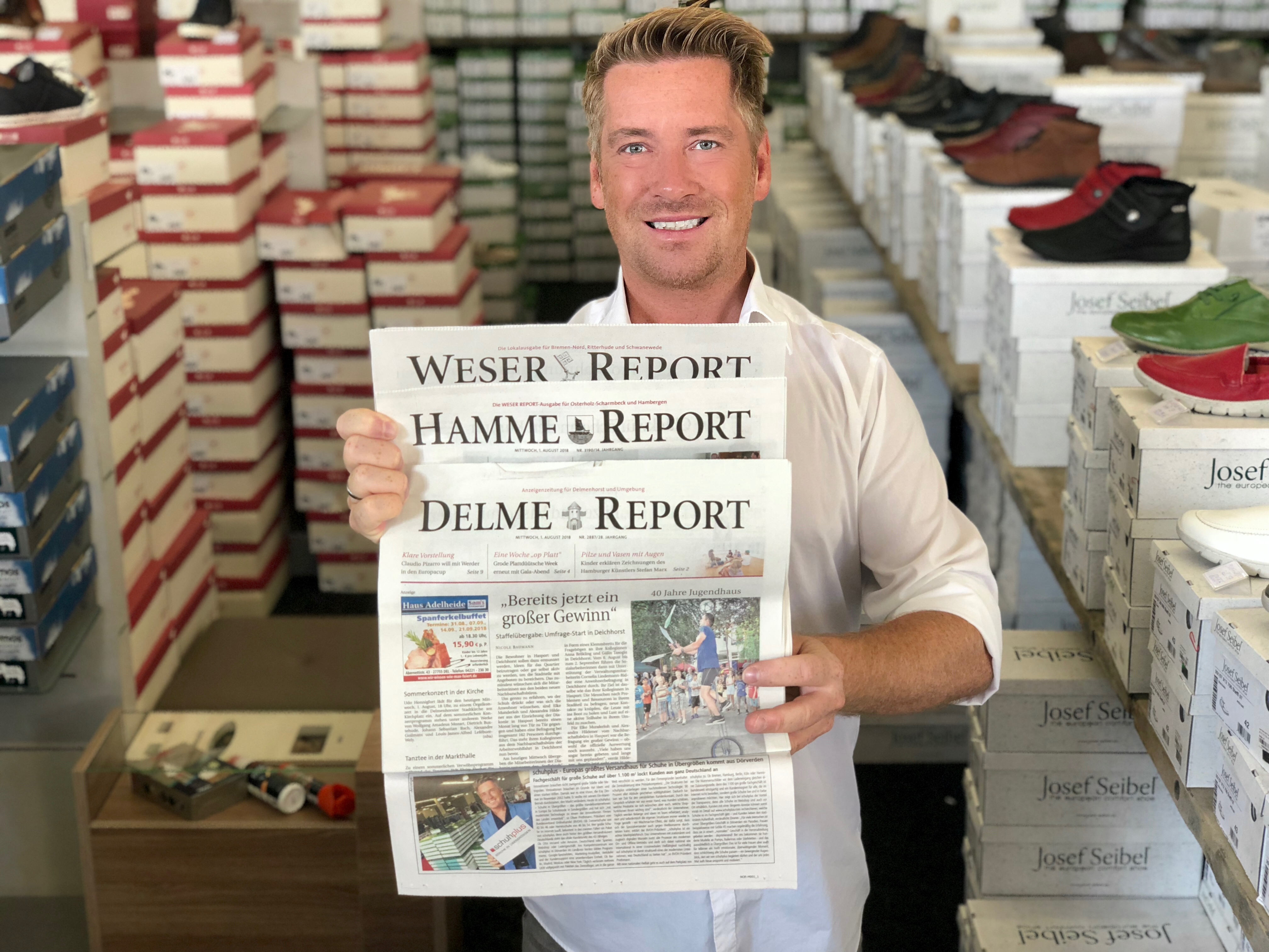 schuhplus im WESER REPORT, HAMME REPORT sowie DELME REPORT