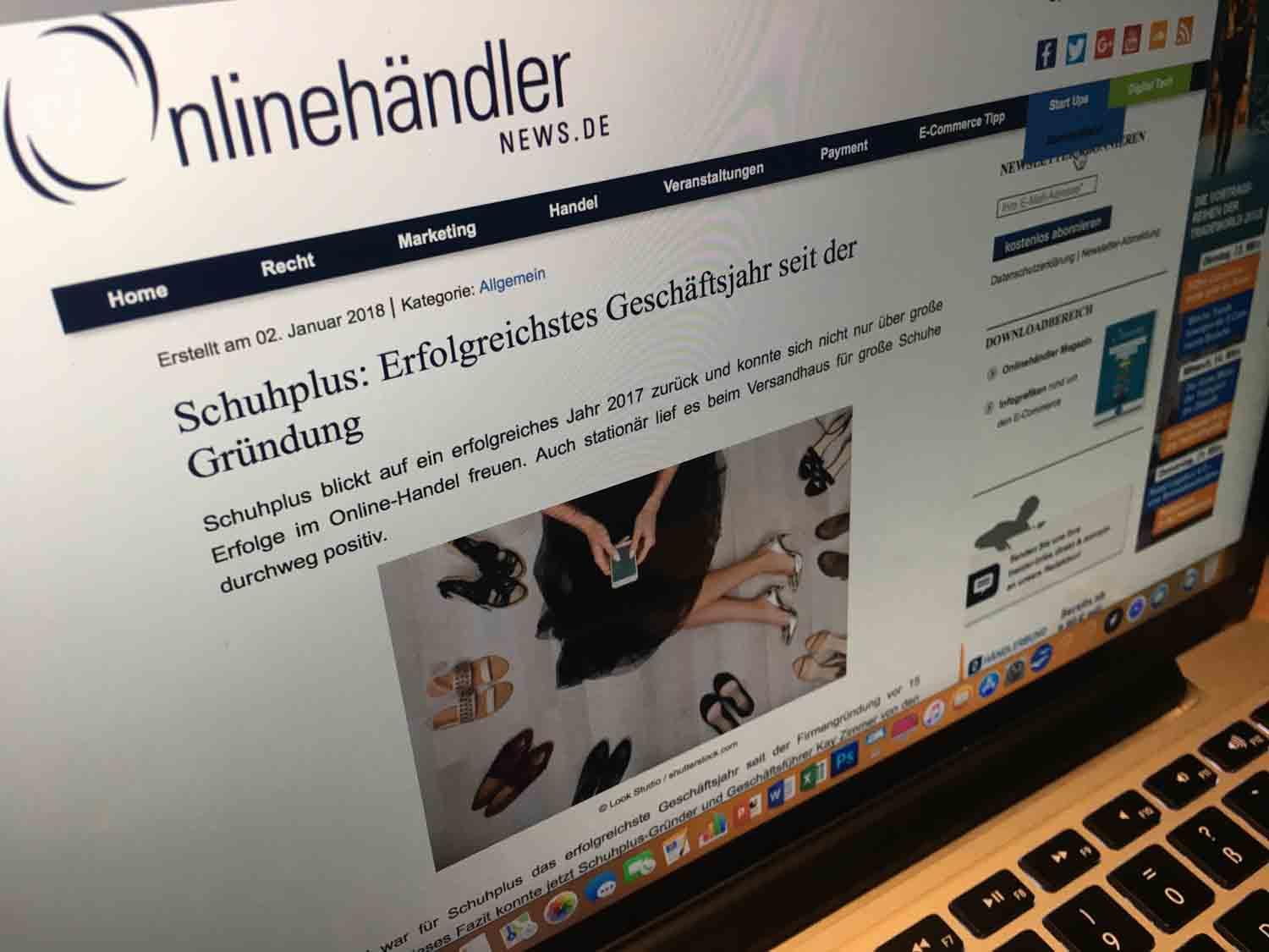 Artikel über schuhplus - Schuhe in Übergrößen - im Fachmagazin onlinehaendler-news.de