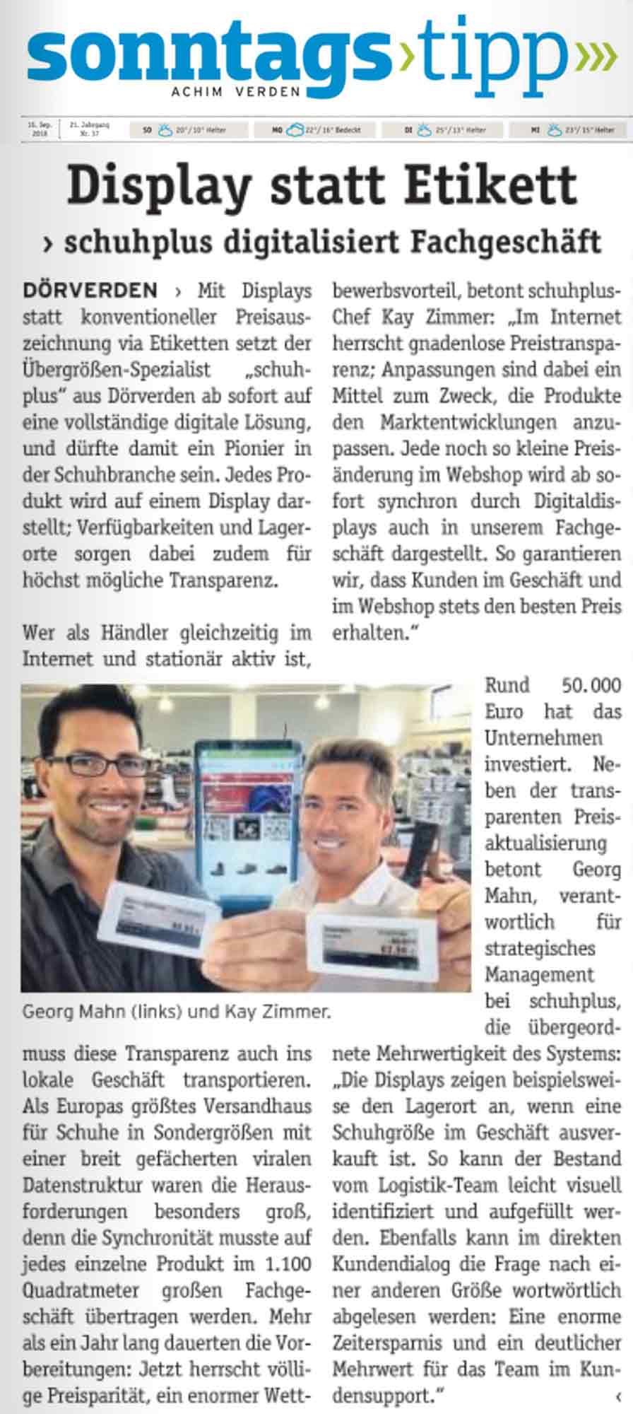 Artikel zum Thema Digital-Displays über schuhplus 