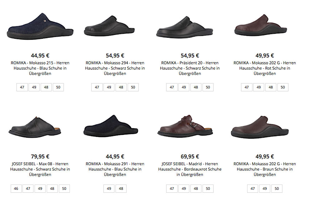 Hausschuhe in Größe 49 bei schuhplus