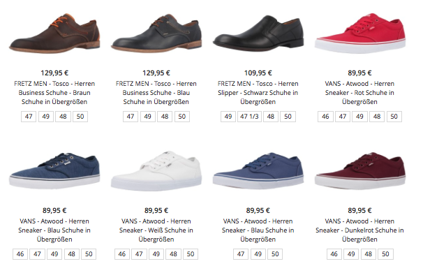 Herrenschuhe in Größe 49 bei schuhplus