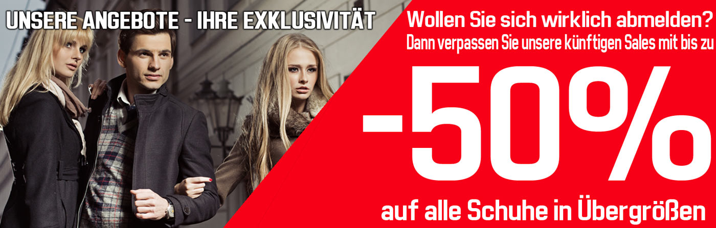 schuhplus - Preview Sale 50 Prozent Sparen auf Schuhe in Übergrößen