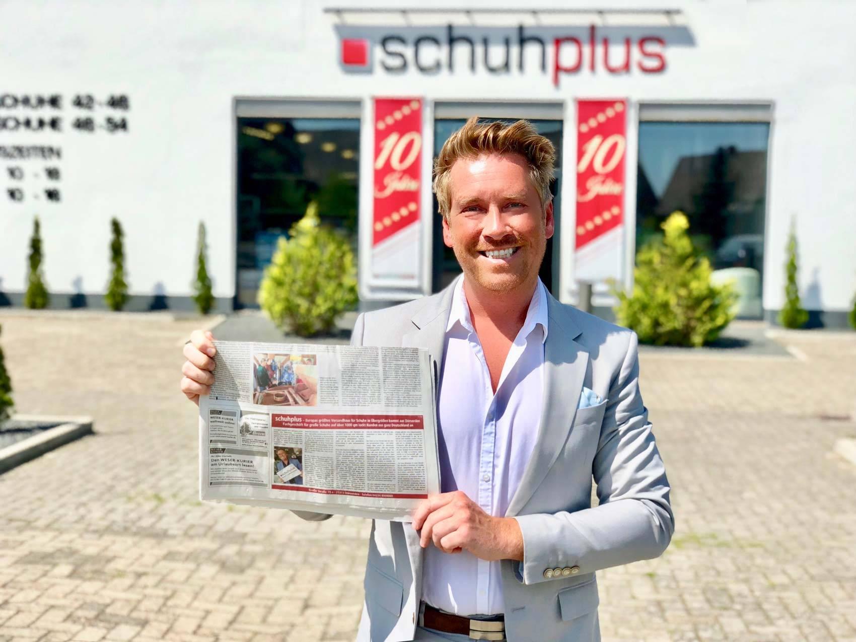 schuhplus in der Zeitung 'Die Norddeutsche' vom WESER KURIER im Kurier am Sonntag